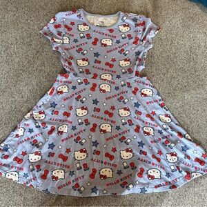 Girls Hello Kitty Dress Fit In Flare Size M Red White and Blue